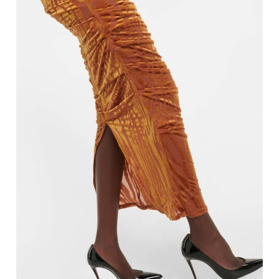 Buy π Alex Perry Brooks Ruched Midi π Dress With Gloves π - Image 4