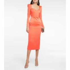 Discount 🎁 Alex Perry Blythe Crêpe Midi 👗 Dress 😍