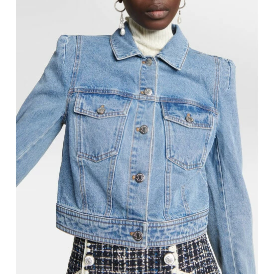 Outlet π Veronica Beard Hartford Cropped Denim Jacket π - Image 4
