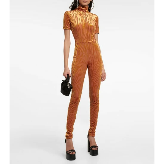 Flash Sale 💯 Alex Perry Benton Devoré Zebra-print Catsuit ⭐