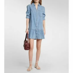 Best deal ✔️ Veronica Beard Parkton Denim Ruffle Minidress 😀