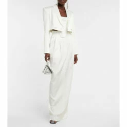 Best Sale 🥰 Alex Perry Parker Cropped Satin Crêpe Blazer 🌟