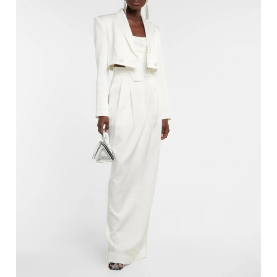 Best Sale 🥰 Alex Perry Parker Cropped Satin Crêpe Blazer 🌟