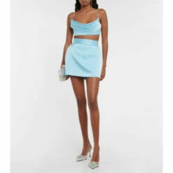 Coupon ⭐ Alex Perry Carva Satin Crêpe Crop Top 🌟