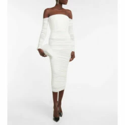 Best Pirce 💯 Alex Perry Sterling Off-shoulder Midi 👗 Dress 💯