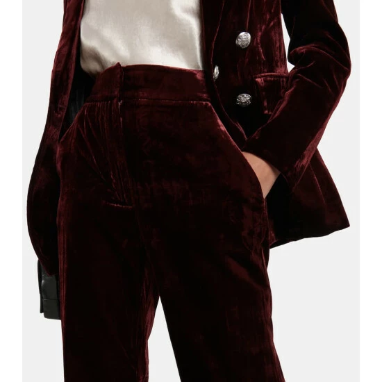 Best Pirce π Veronica Beard Lebone Velvet High-rise Velvet Pants π - Image 3