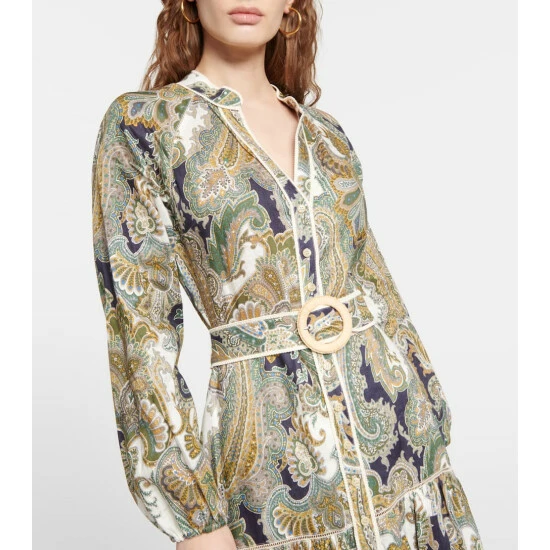 Promo π Veronica Beard Kadar Printed Linen Midi π Dress π - Image 3