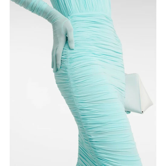 Promo 😀 Alex Perry Prescott Ruched Midi 👗 Dress With Gloves 🎉 - Image 4