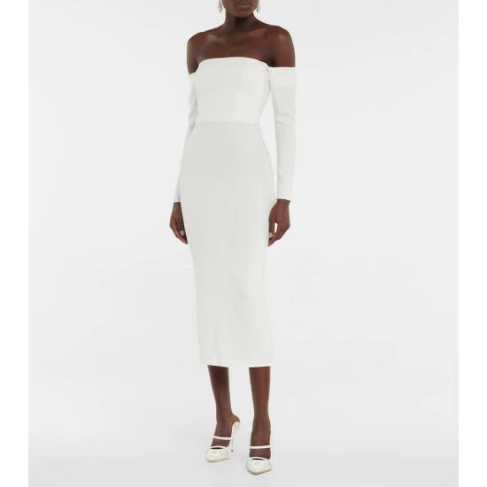 Best reviews of 🥰 Alex Perry Bridal Tate Stretch-crêpe Midi 👗 Dress ✔️