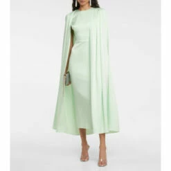 Promo 🔔 Alex Perry Beckett Satin Crêpe Midi 👗 Dress 💯