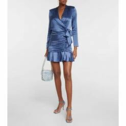 Buy 😀 Veronica Beard Agatha Silk-blend Satin Wrap 👗 Dress ✔️