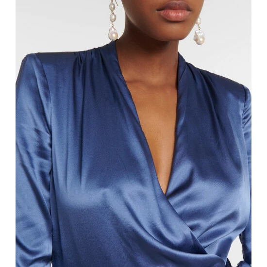 Buy π Veronica Beard Agatha Silk-blend Satin Wrap π Dress βοΈ - Image 3