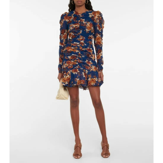 Hot Sale β€οΈ Veronica Beard Hedera Floral Silk CrΓͺpe Minidress π