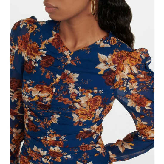 Hot Sale β€οΈ Veronica Beard Hedera Floral Silk CrΓͺpe Minidress π - Image 3