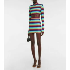 Buy ⭐ Alex Perry Striped Miniskirt 🛒