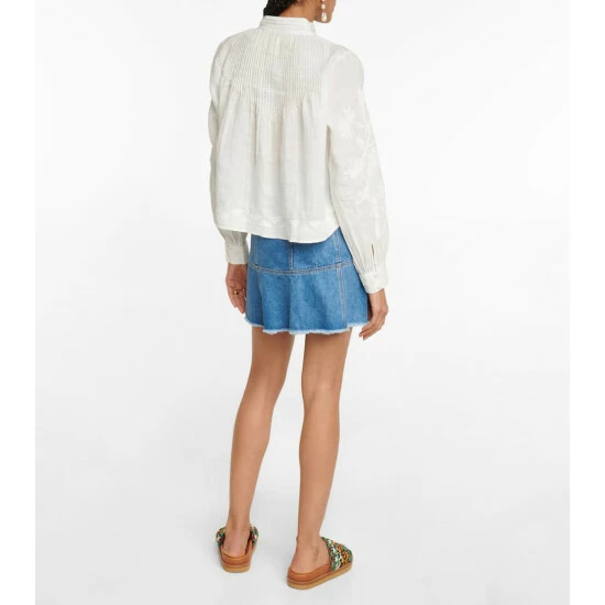Discount π Veronica Beard Amandine Pintucked Ramie Blouse β - Image 2