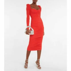 Promo π₯° Alex Perry Stanton Ruched Jersey Midi π Dress π§¨