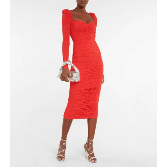 Promo π₯° Alex Perry Stanton Ruched Jersey Midi π Dress π§¨