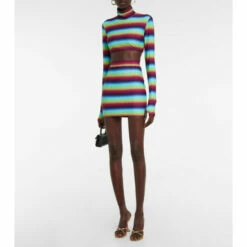 Outlet 🌟 Alex Perry Striped Crêpe Crop Top 🎉