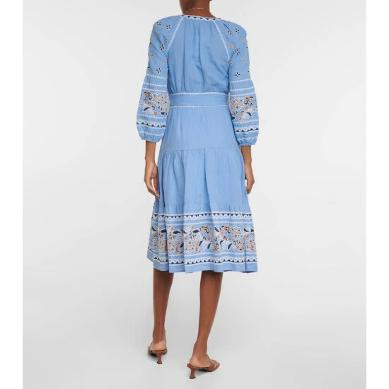 Hot Sale β Veronica Beard Freyja Linen And Cotton Midi π Dress π - Image 2