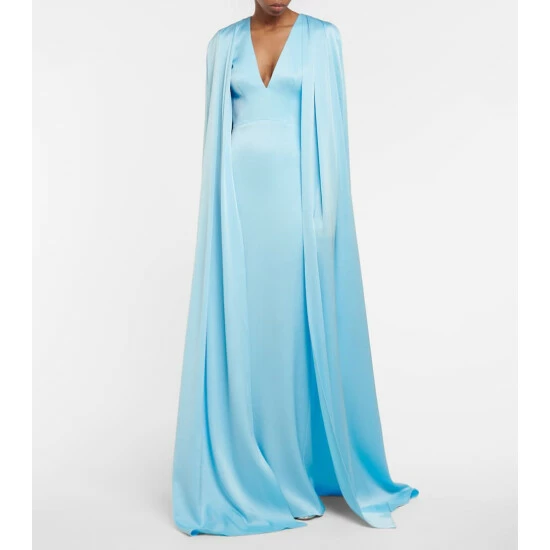 Buy ๐ Alex Perry Hudson Satin Crรชpe Cape Gown ๐ฅ