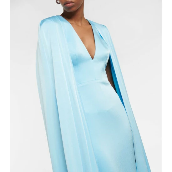 Buy ๐ Alex Perry Hudson Satin Crรชpe Cape Gown ๐ฅ - Image 3