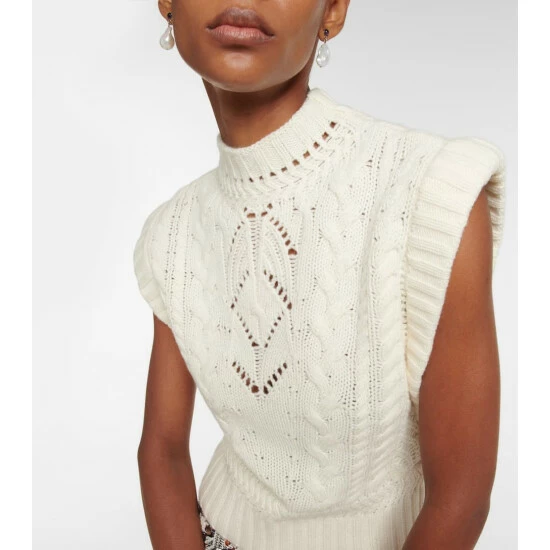 Best deal β¨ Veronica Beard Pinkett Cable-knit Wool-blend Vest π - Image 3