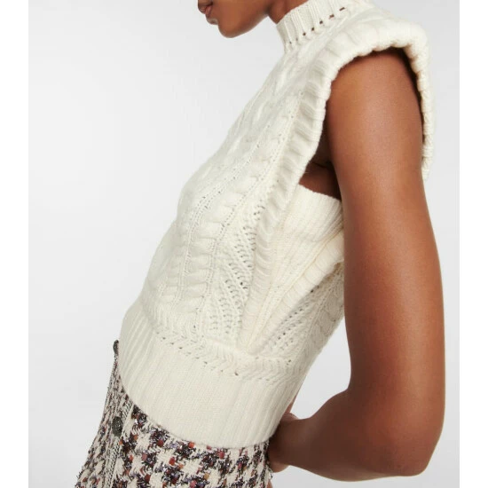 Best deal β¨ Veronica Beard Pinkett Cable-knit Wool-blend Vest π - Image 4