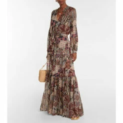 Best Pirce 🤩 Veronica Beard Isra Printed Silk Maxi 👗 Dress 🎉